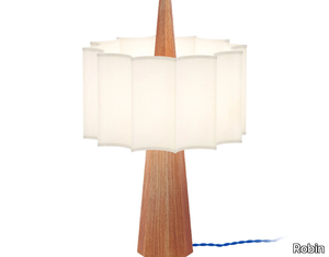 RAIN - Chestnut table lamp and fabric shade _ Robin