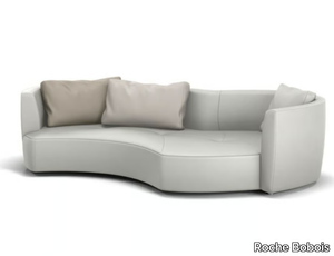 TANGRAM - 3 seater curved leather sofa _ Roche Bobois