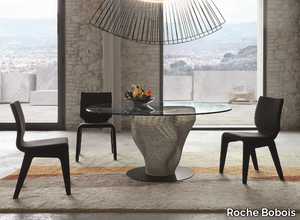 CORAIL - Round table with concrete 3D printing (UHCP) base _ Roche Bobois