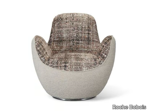 AIRCELL - Swivel fabric armchair with armrests _ Roche Bobois
