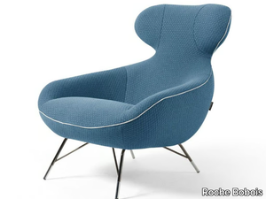 SPOUTNIK LOUNGE - Wing fabric armchair with headrest _ Roche Bobois