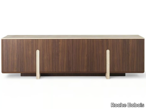 PALATINE - Wood veneer and travertine sideboard _ Roche Bobois