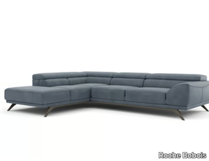 AZUR - Corner 5 seater leather sofa with headrest _ Roche Bobois