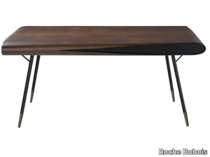 CALLIGRAPHIE - Rectangular walnut writing desk with drawers _ Roche Bobois