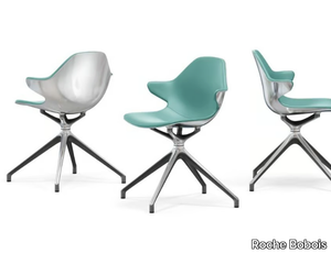 CHISTERA - Swivel with 4-spoke base aluminium chair with armrests _ Roche Bobois