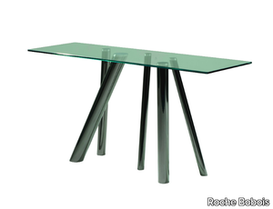 FOREST - Rectangular tempered glass console table _ Roche Bobois