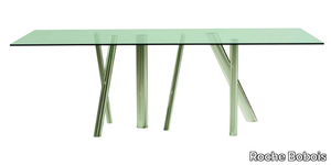 FOREST - Rectangular tempered glass dining table _ Roche Bobois