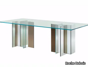 DIAPO - Rectangular glass dining table _ Roche Bobois