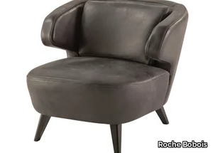 ALCOVE - Leather easy chair with armrests _ Roche Bobois