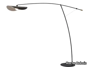 ALONSO - Floor lamp in stainless steel with aluminum shade _ Roche Bobois