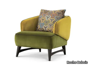 ARIES - Velvet easy chair with armrests _ Roche Bobois