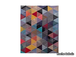 BLACK LOSANGE - Rectangular handmade wool rug _ Roche Bobois