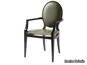 SAKS - Medallion upholstered leather chair with armrests _ Roche Bobois