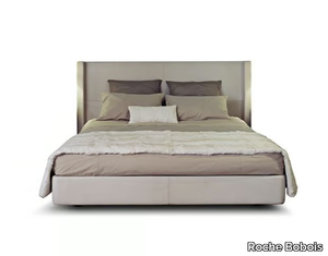 RIVE DROITE - Upholstered leather double bed _ Roche Bobois