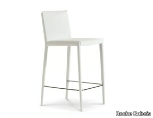 ALEX - High leather stool with back _ Roche Bobois