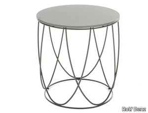 ROLF BENZ 8770 - Round glass and steel coffee table _ Rolf Benz