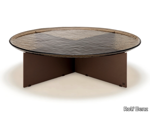 KIO - Round glass and steel coffee table _ Rolf Benz