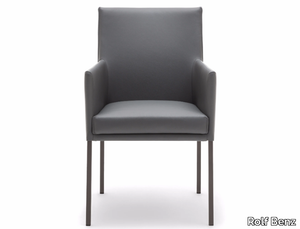 ROLF BENZ 651 - Leather chair with armrests _ Rolf Benz