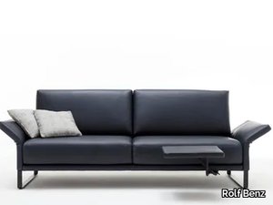 ROLF BENZ 009 CARA - 2 seater sled base leather sofa _ Rolf Benz