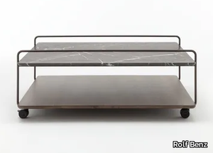 ROLF BENZ 931 - Rectangular marble coffee table with castors _ Rolf Benz