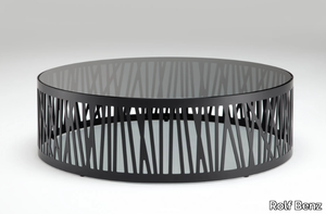 ROLF BENZ 8330 - Round glass and steel coffee table _ Rolf Benz