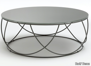 ROLF BENZ 8770 - Low round glass and steel coffee table _ Rolf Benz