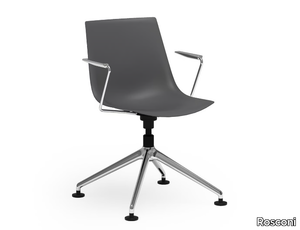 BLAQ 479 - Swivel with 4-spoke base plastic chair with armrests _ Rosconi