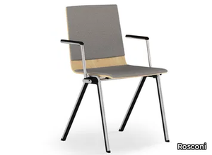 BLAQ WOOD - Chair with armrests with integrated cushion _ Rosconi