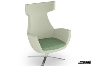 LOUNGE 620 - Fabric armchair with headrest with 4-spoke base _ Rosconi