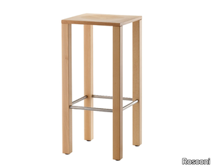 ELENA - High solid wood stool with footrest _ Rosconi