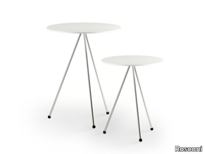 TRES - Round Glass and Stainless Steel coffee table _ Rosconi