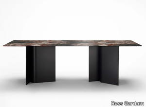 BREEZE - Rectangular aluminium table with marble top _ Ross Gardam