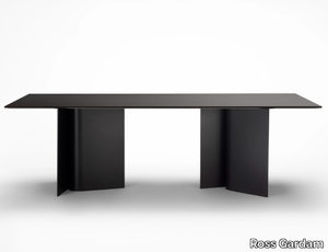 BREEZE - Rectangular aluminium table with oak top _ Ross Gardam