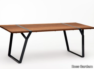 FLINT - Rectangular steel and wood table _ Ross Gardam