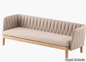 CALYPSO LOUNGE - 3 seater fabric and teak garden sofa with removable cover _ Royal Botania