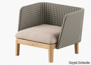 CALYPSO LOUNGE - Garden synthetic fabric and teak easy chair _ Royal Botania