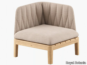 CALYPSO LOUNGE - Corner fabric and teak garden armchair _ Royal Botania