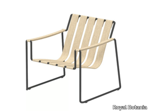 STRAPPY - Sled base fabric easy chair with armrests _ Royal Botania