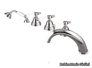 PRAGA - PRAGA CRYSTAL - F7560 - Deck mounted 5 hole bathtub tap _ Rubinetteria Giulini