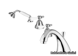 PRAGA - PRAGA CRYSTAL - F7565 - Deck mounted 4 hole bathtub tap with hand shower _ Rubinetteria Giulini