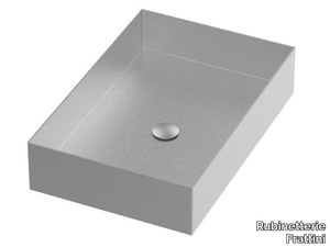 ALINE 49330 - Rectangular countertop stainless steel washbasin _ Rubinetterie Frattini