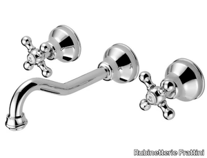 DEDRA 21034A - Wall-mounted washbasin tap with individual rosettes without waste _ Rubinetterie Frattini