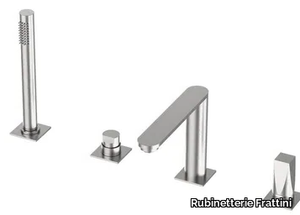 ALINE 49029 - Deck mounted stainless steel bathtub tap with swivel spout _ Rubinetterie Frattini