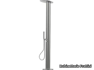 BORGIA 89708 - Floor standing stainless steel shower panel with hand shower _ Rubinetterie Frattini