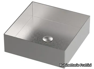 BORGIA 89330 - Square countertop stainless steel washbasin _ Rubinetterie Frattini