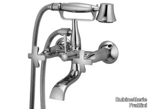 LUCREZIA 62002 - Wall-mounted bathtub mixer with hand shower _ Rubinetterie Frattini