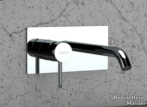 NEXT - Wall-mounted single handle washbasin mixer with plate _ Rubinetterie Mariani