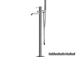 ULTRAMINIMAL - Floor standing single handle brass bathtub set with hand shower _ Rubinetterie Mariani