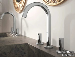 APPIA - 3 hole countertop brass washbasin mixer _ Rubinetterie Treemme