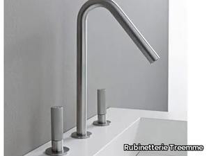 22MM - 3 hole stainless steel washbasin tap with individual rosettes _ Rubinetterie Treemme